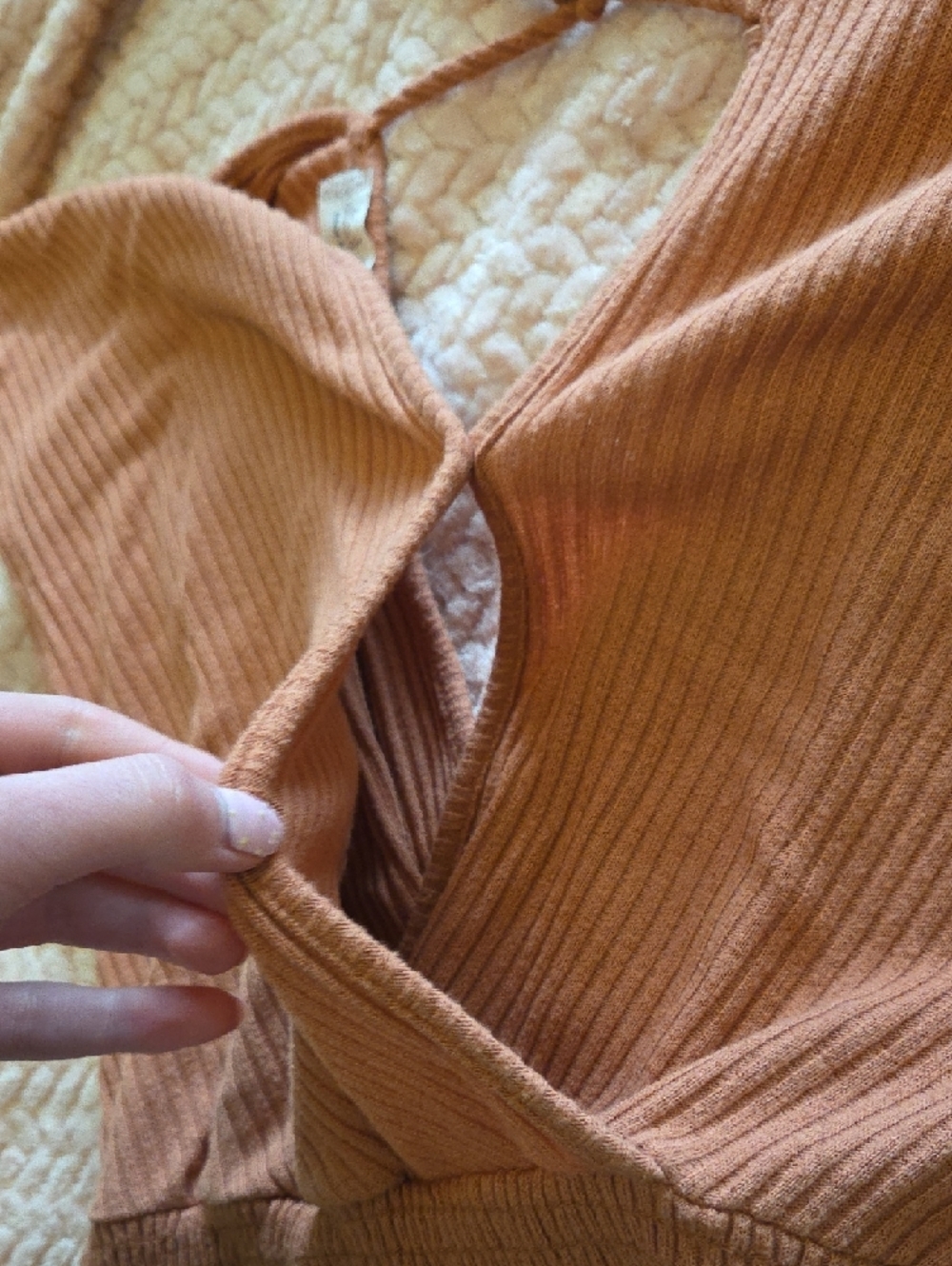 Altar'd State Rusty Rose Ribbed Top - Picture 3 of 5